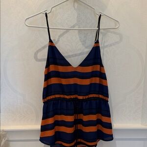 Babaton Striped Camisole in Navy and Orange